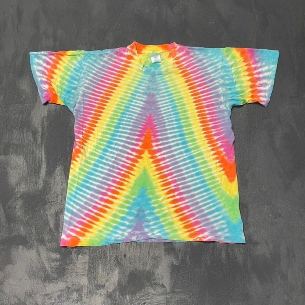 Vintage Single Stitch Chevron T-Shirt Men Large Multicolor 90s Fruit of the Loom